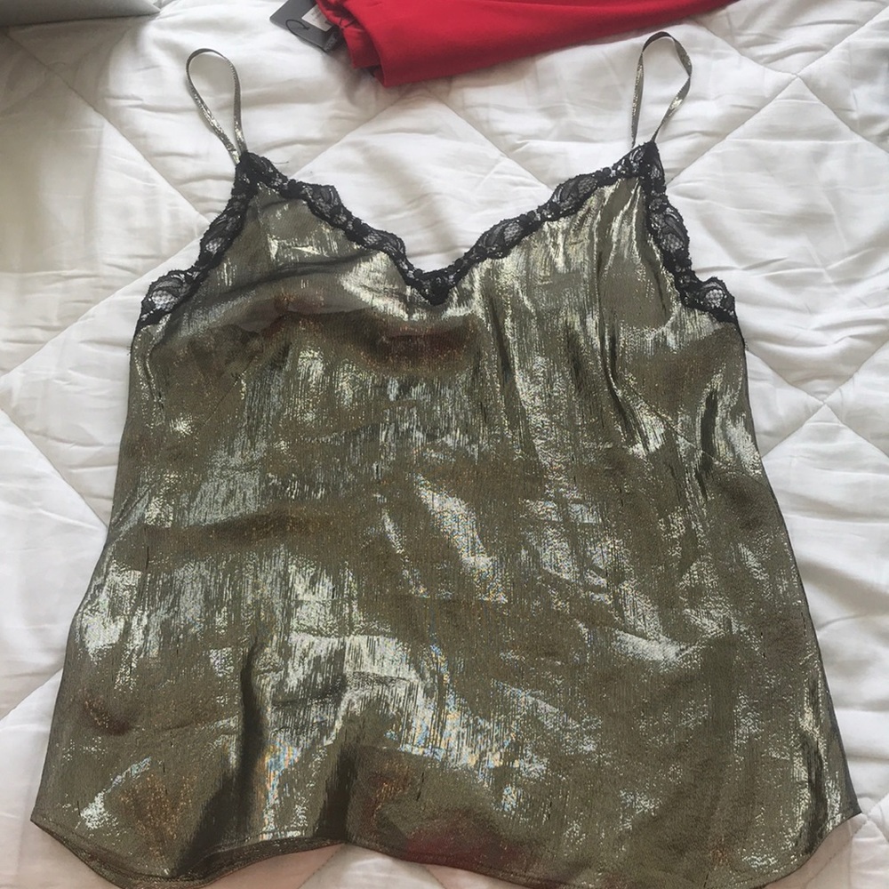 Sandro metallic sheer tank